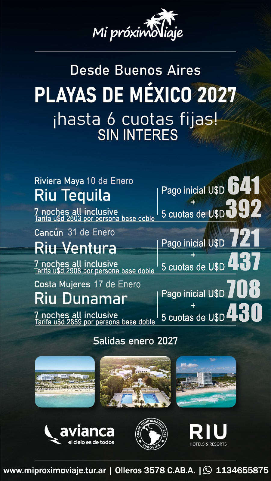 CARIBE MEXICANO VERANO 2027 EN 6 CUOTAS SIN INTERES!